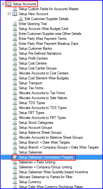 Setup Salesman Commission-Targets